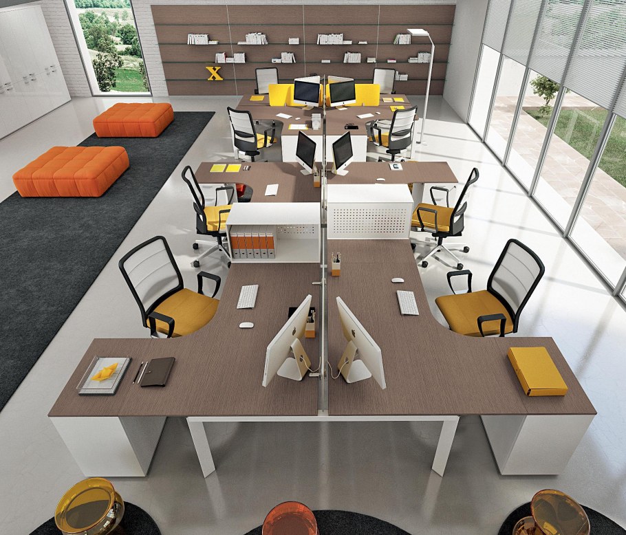 Опен Спейс расстановка мебели