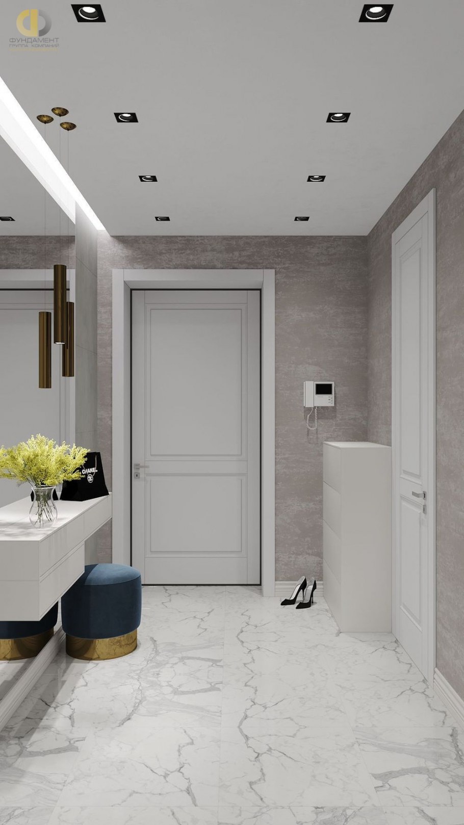 Светло серый коридор