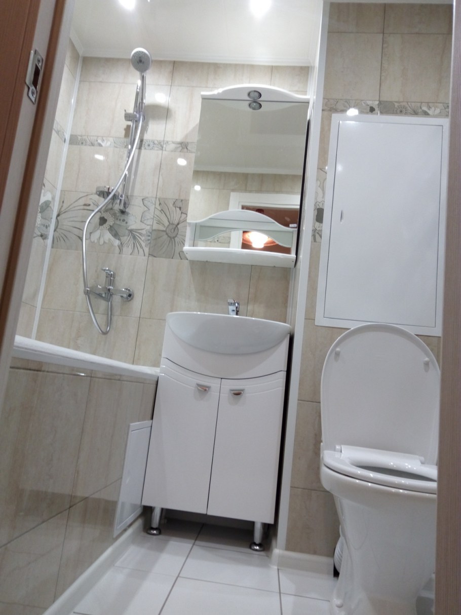 Ванная с туалетом в хрущевке панелями ПВХ