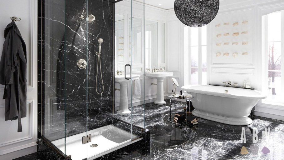 Мрамор negro Marquina Extra