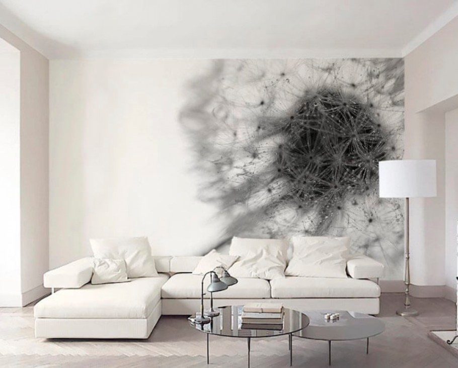 Фреска с крупными одуванчиками