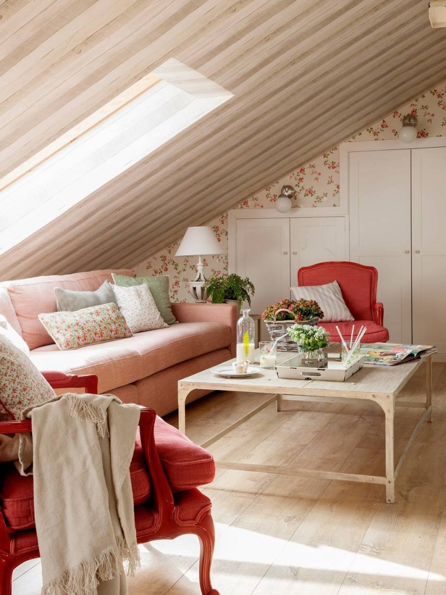 Интерьер мансарды