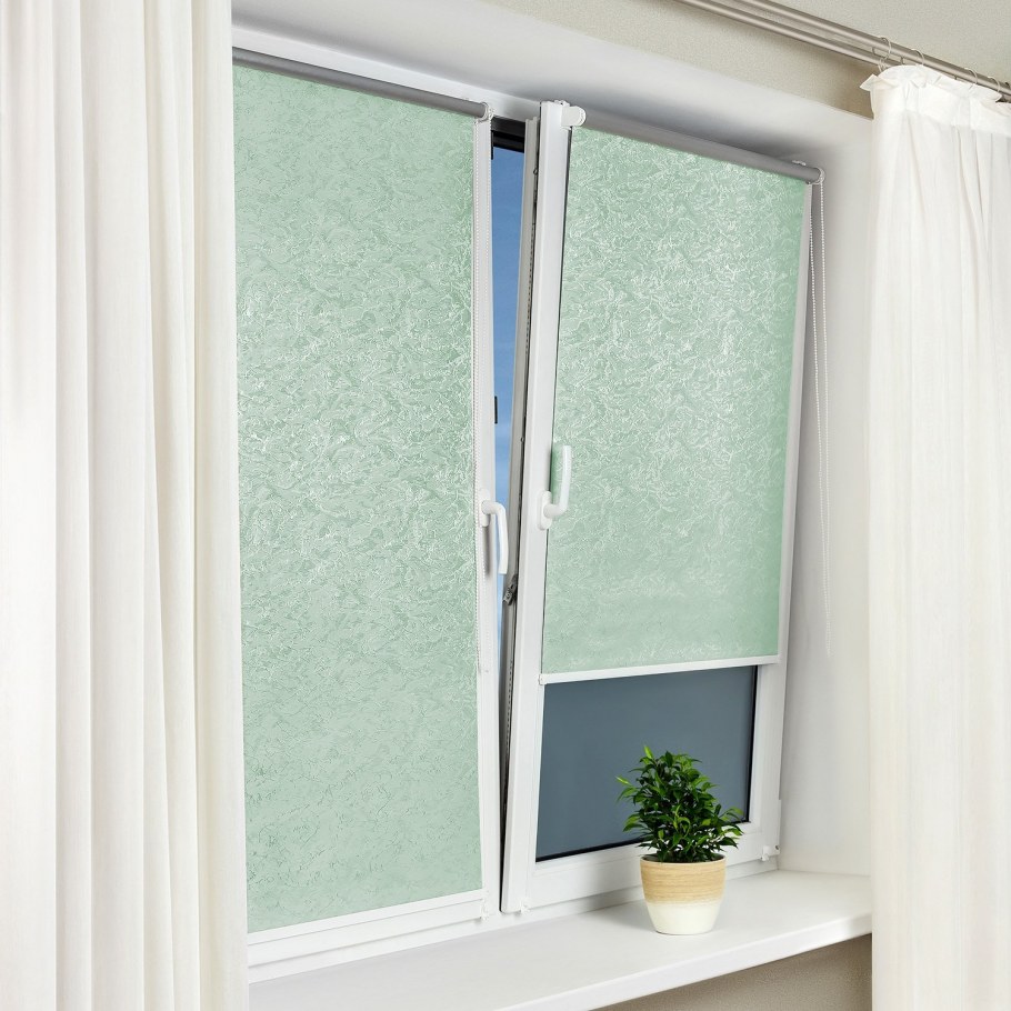 Штора плиссе "дуэт" Blackout/transparent, кремовый, белый (DF-200313-gr)