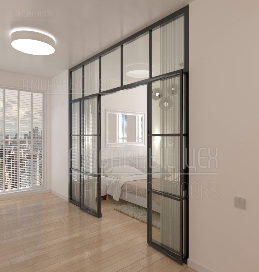 Металлические перегородки со стеклом