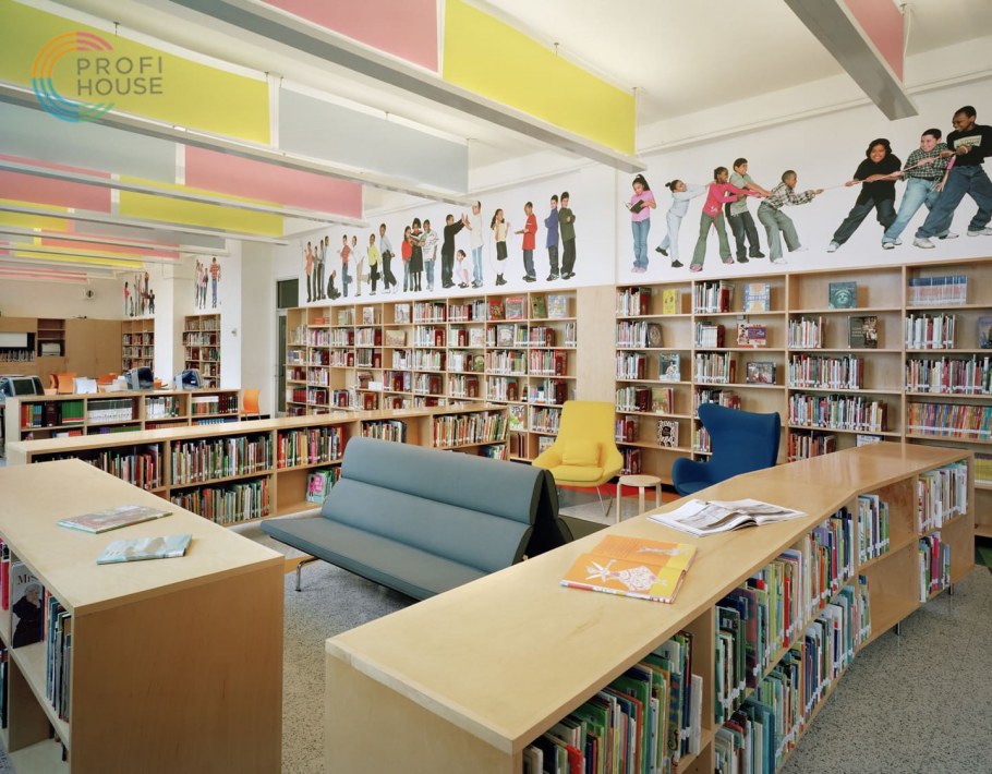 Современный интерьер детской библиотеки