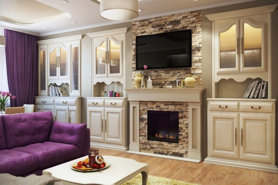 Гостиная с каминной зоной