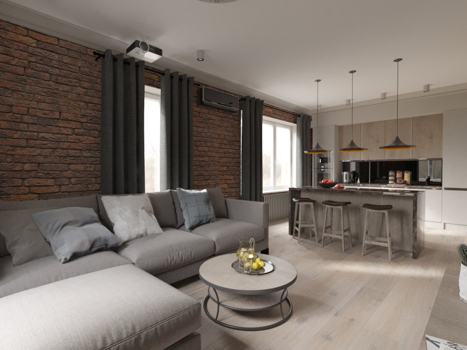 Студия лофт 45 кв