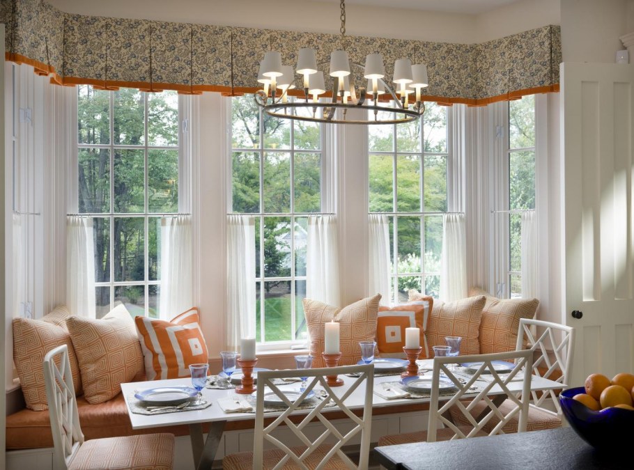 Шторы на кухню эркер до подоконника