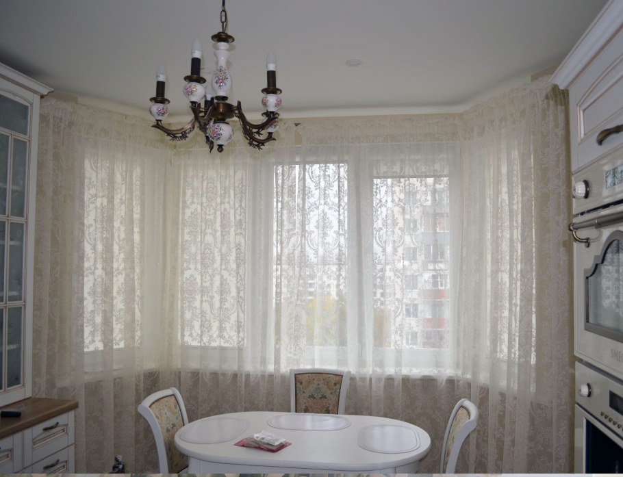 Тюль в эркер на кухню п44т