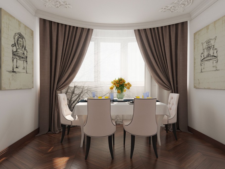 Шторы в столовую в современном стиле