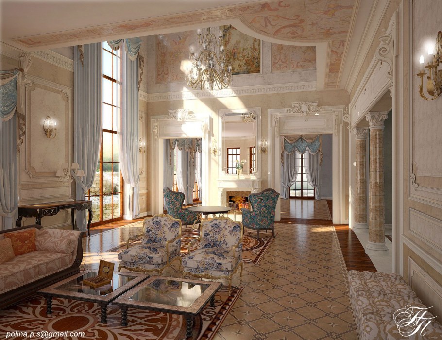 Планировка гостиной с камином 5 на 5