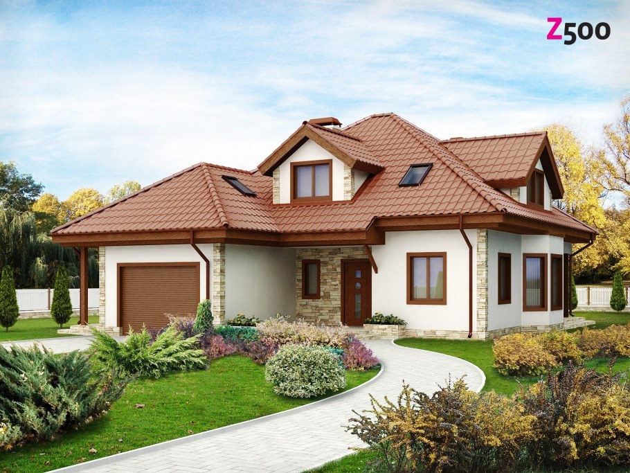 Z500 дом с мансардой с гаражом