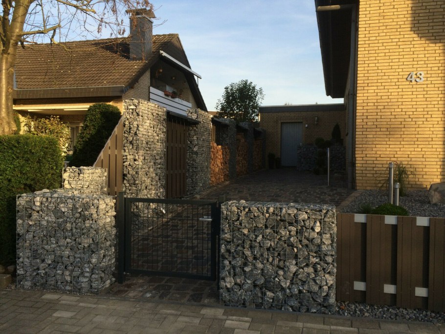 Пергола из габиона