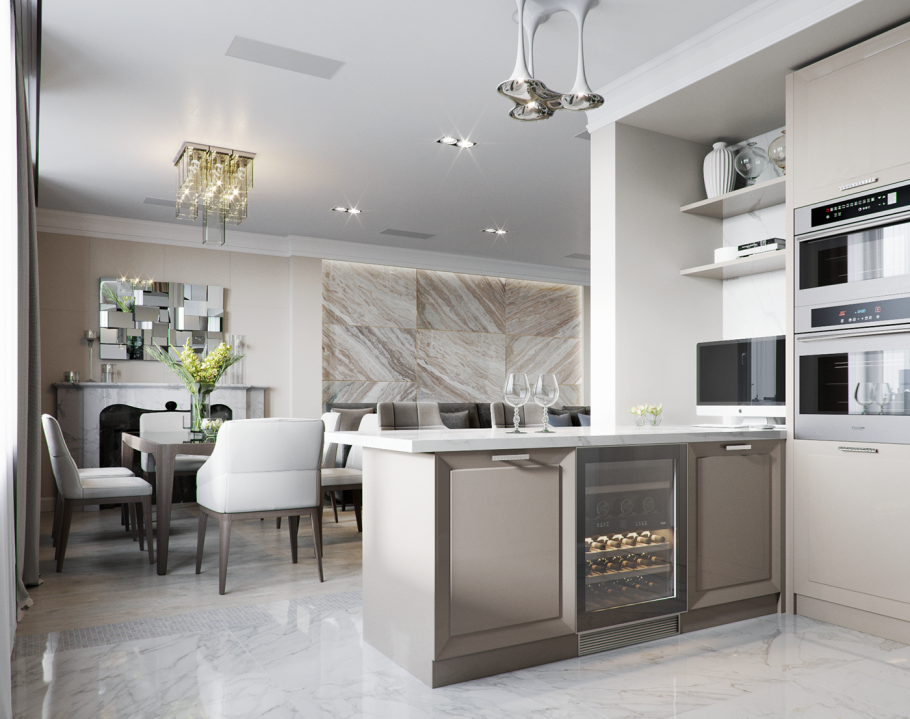 Кухня гостиная интерьер