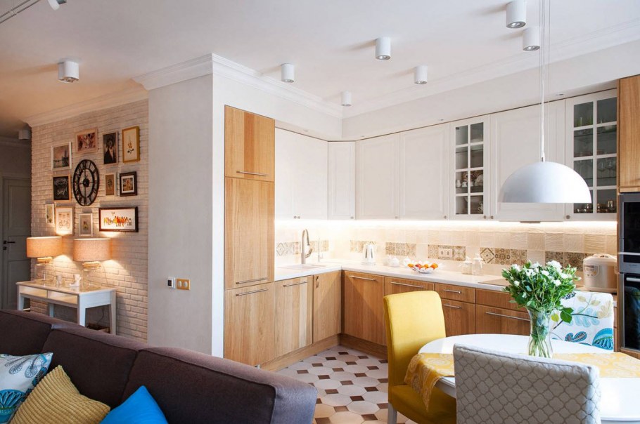 Совмещение кухни и гостиной