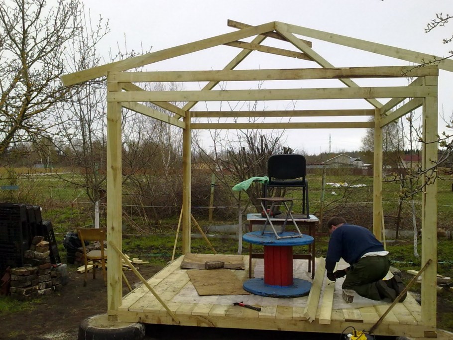 Каркас беседки из дерева