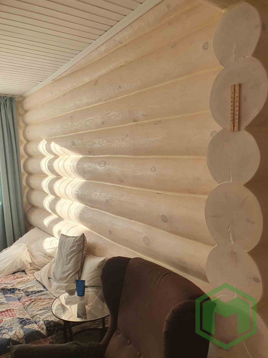 Краска для оцилиндрованного бревна внутри