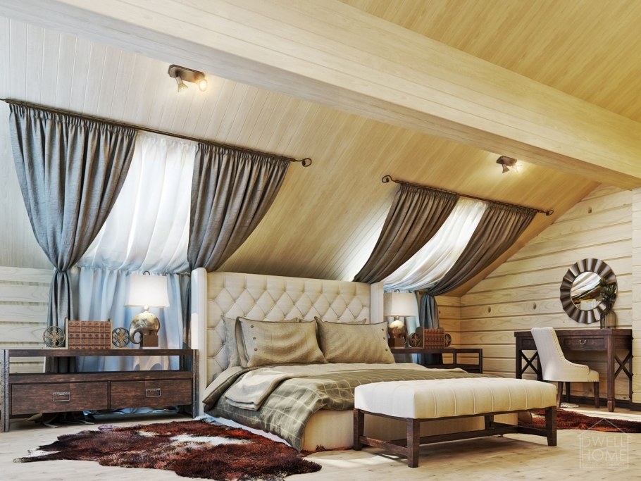 Мансарда под двускатной крышей