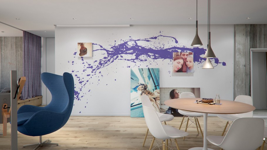 Клякса на стене в интерьере