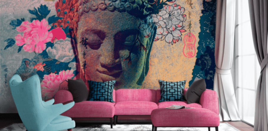 Современная роспись стен в интерьере