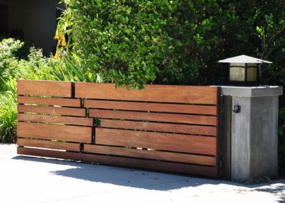 Деревянный забор стиль хайтек