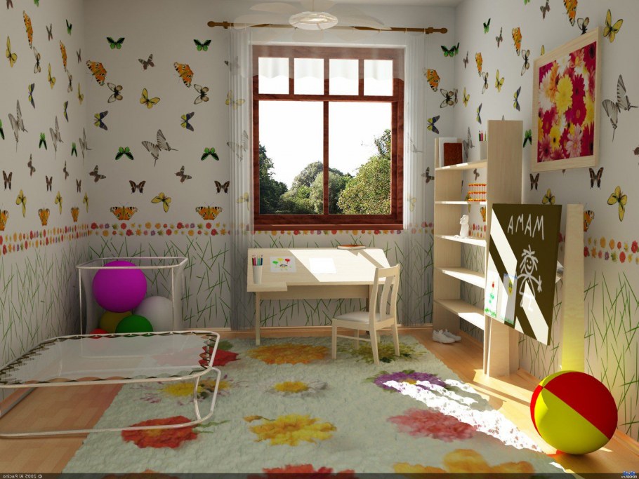 Идеи поклейки обоев в детской