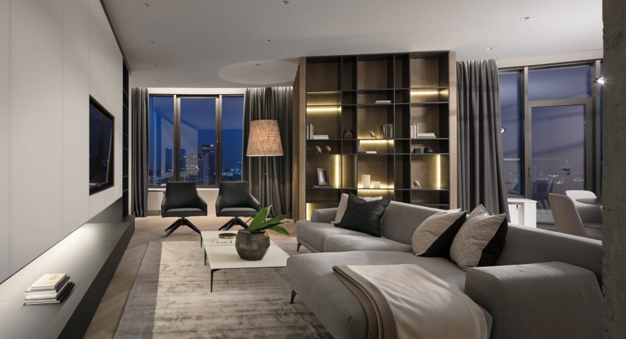 Скайлайн шкаф настенный сонома/графит