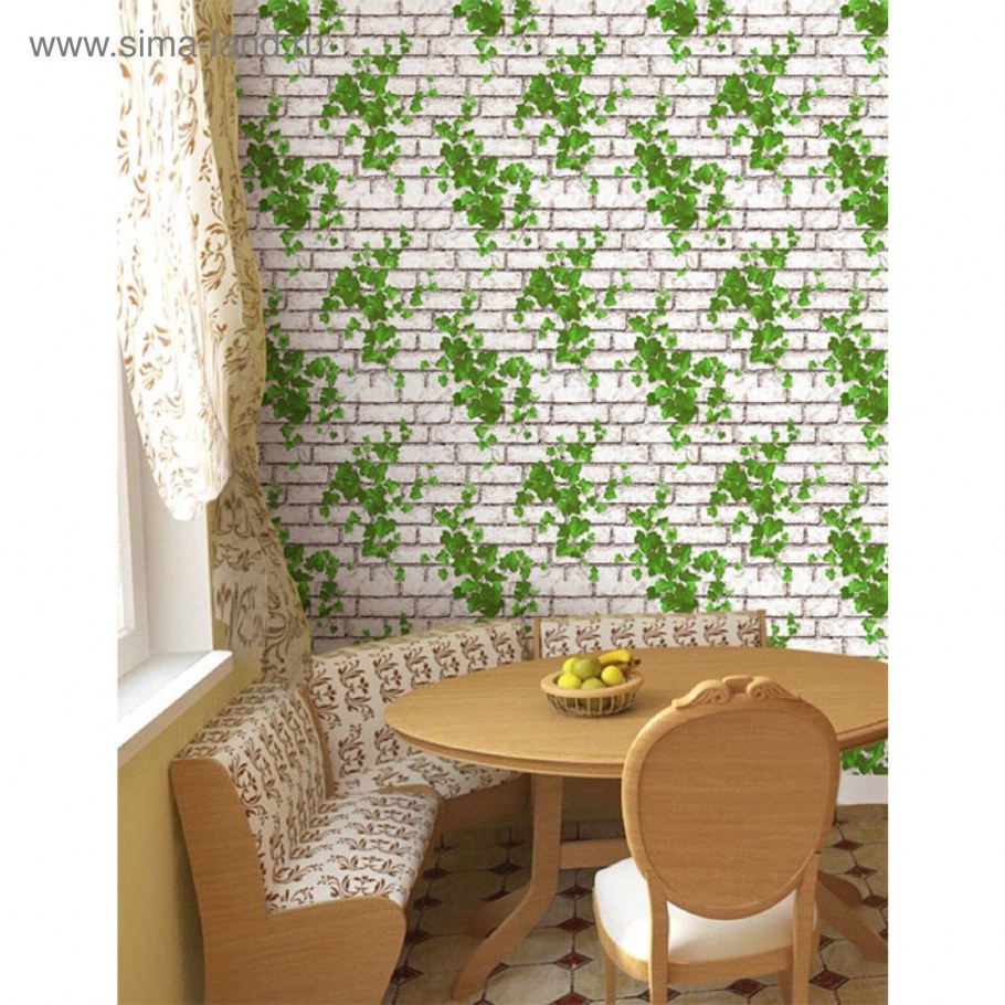 Обои на кухню моющиеся кирпичиком