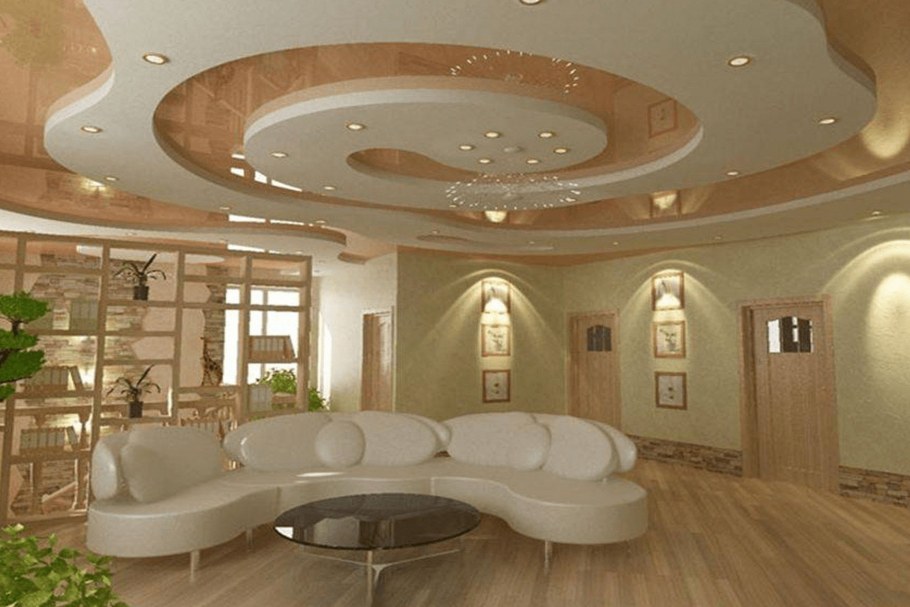 Красивый многоуровневый потолок