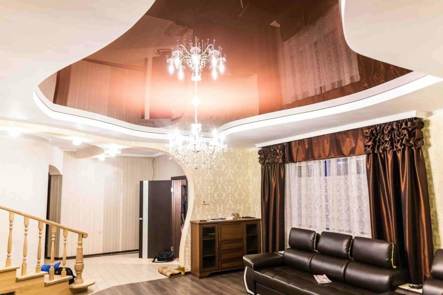 Двухуровневые натяжные потолки