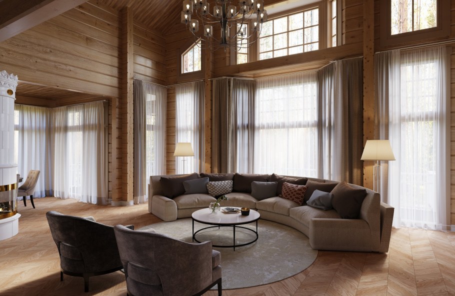 Эркер в деревянном доме интерьер