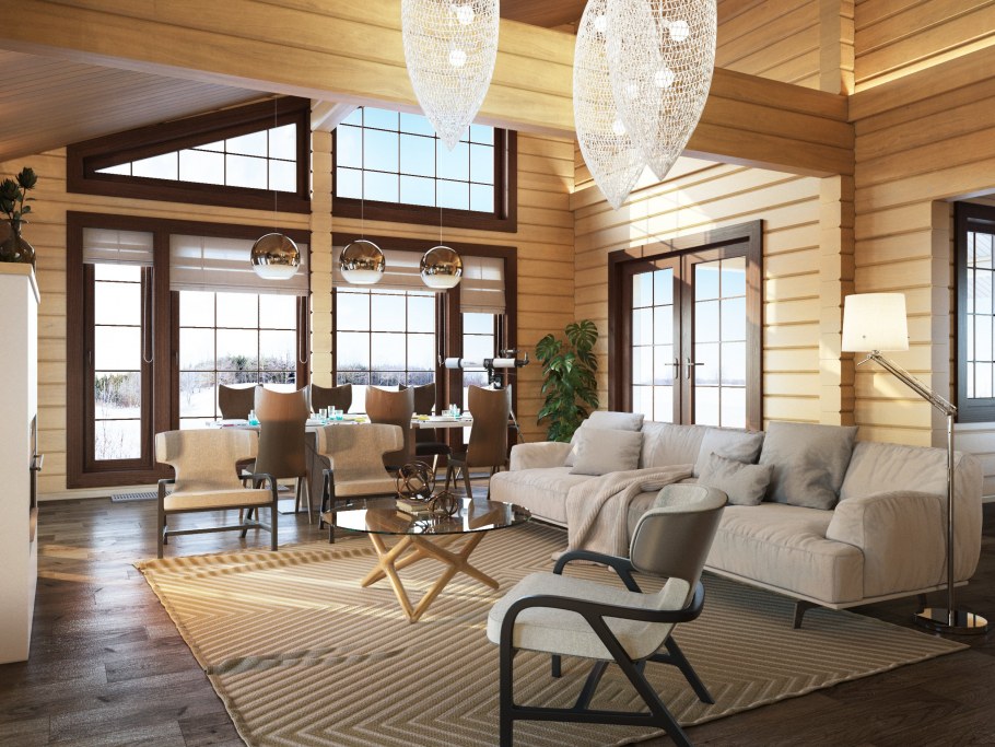 Дом из клееного бруса интерьер внутри