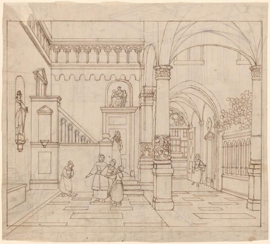 Дворцовый интерьер карандашом