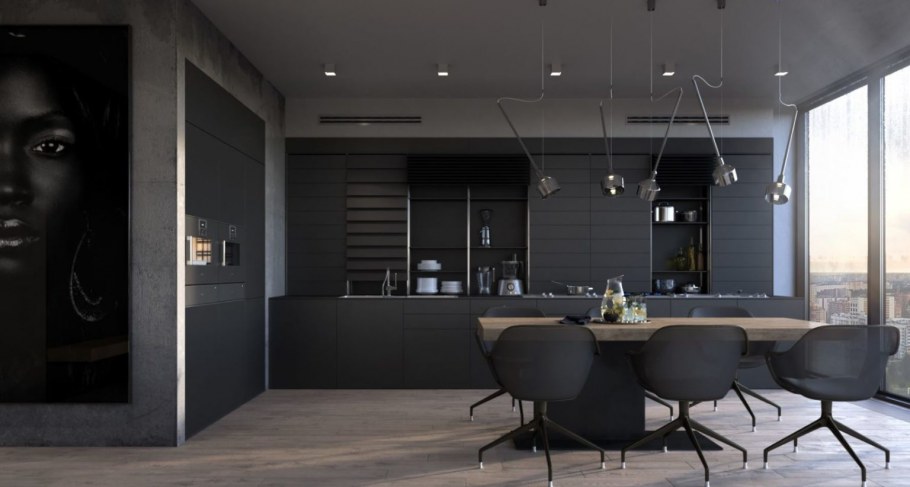 Офис в темных тонах