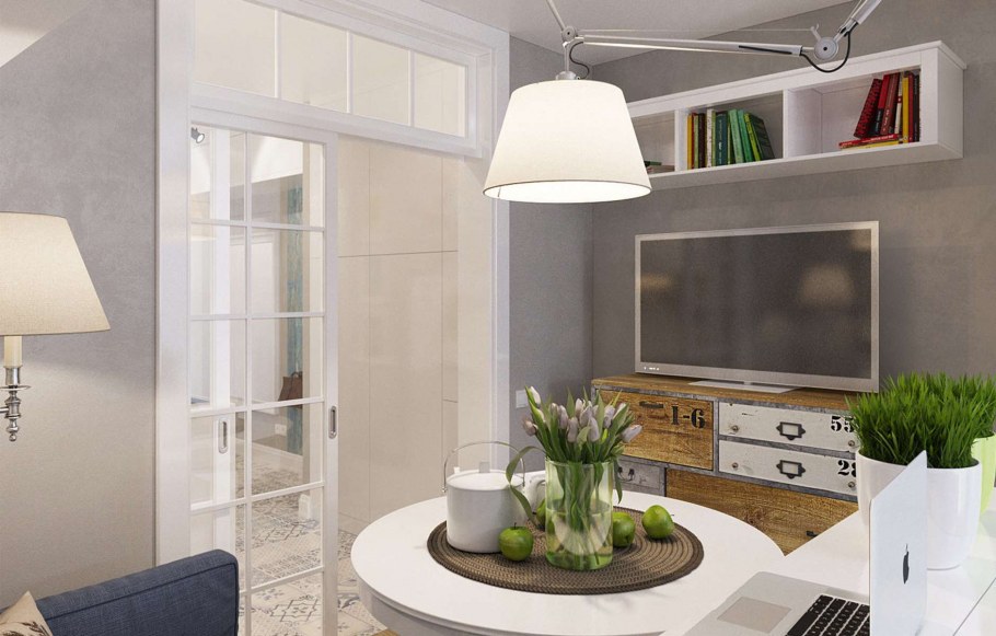 Интерьер студии 25 кв