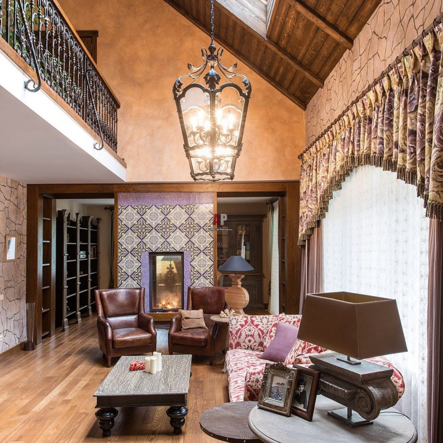 Фахверк Шале интерьер шторы