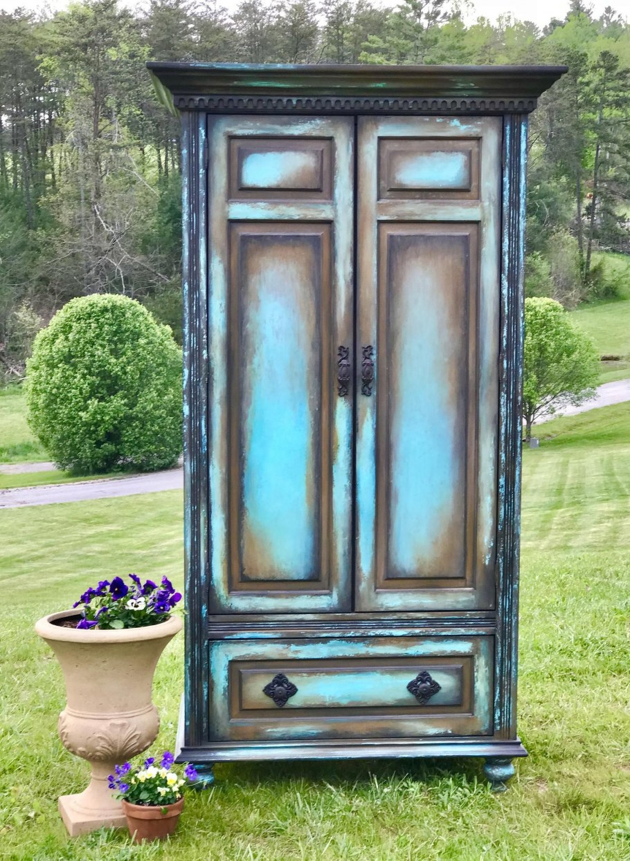 Перекраска шкаф бохо