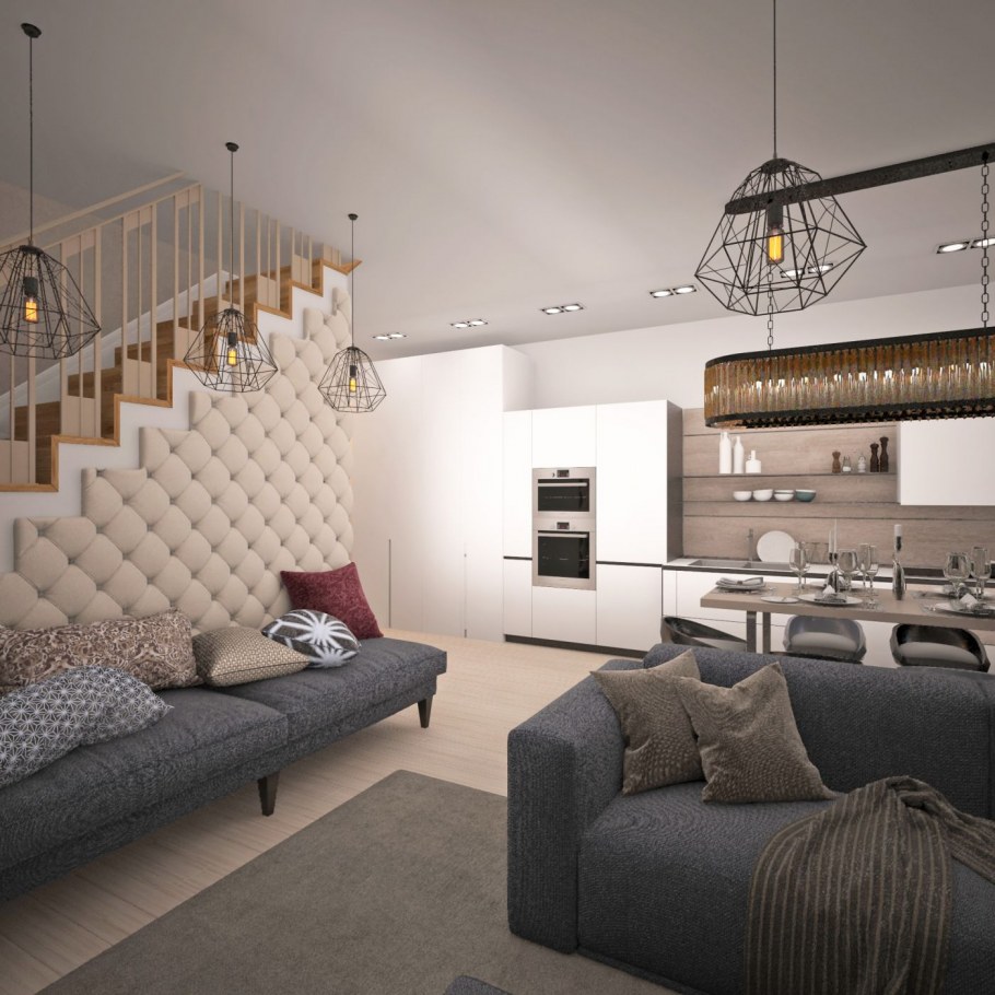 Интерьер двухэтажного таунхауса