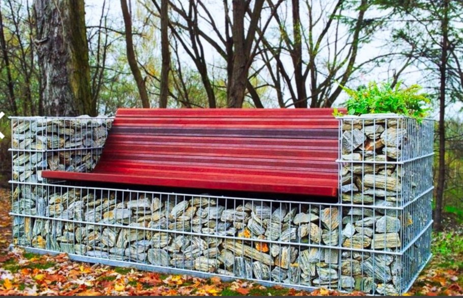 Габион скамейка