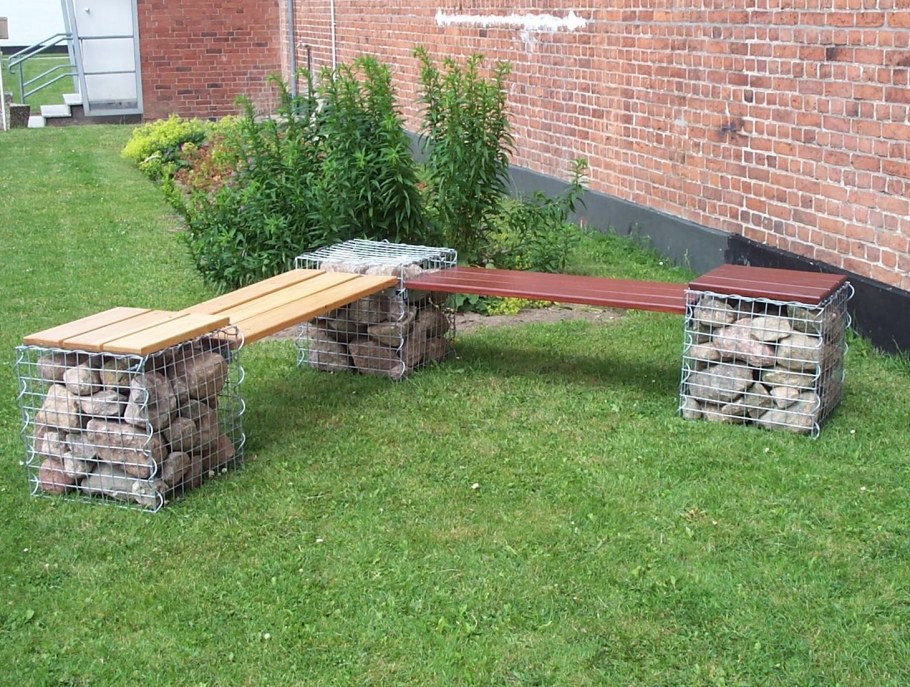 Габион скамейка