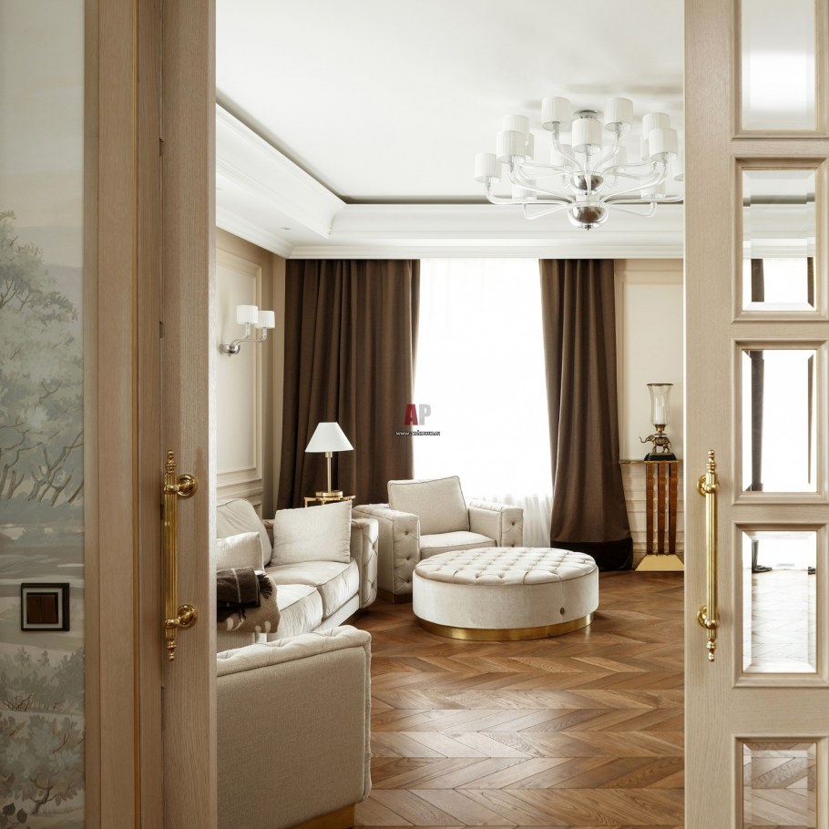 Гостиная с раздвижными дверями