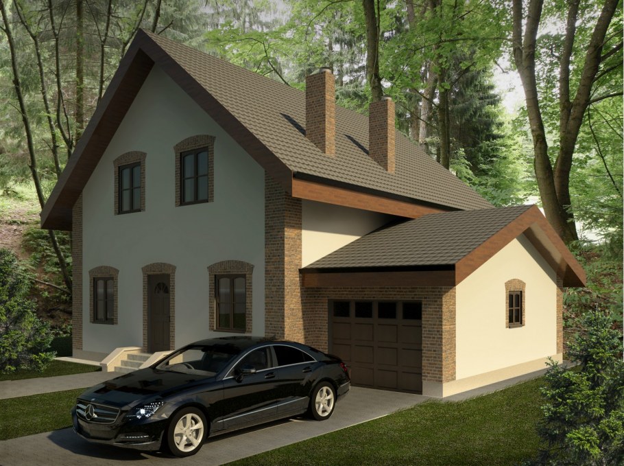 Дом из пеноблоков с гаражом