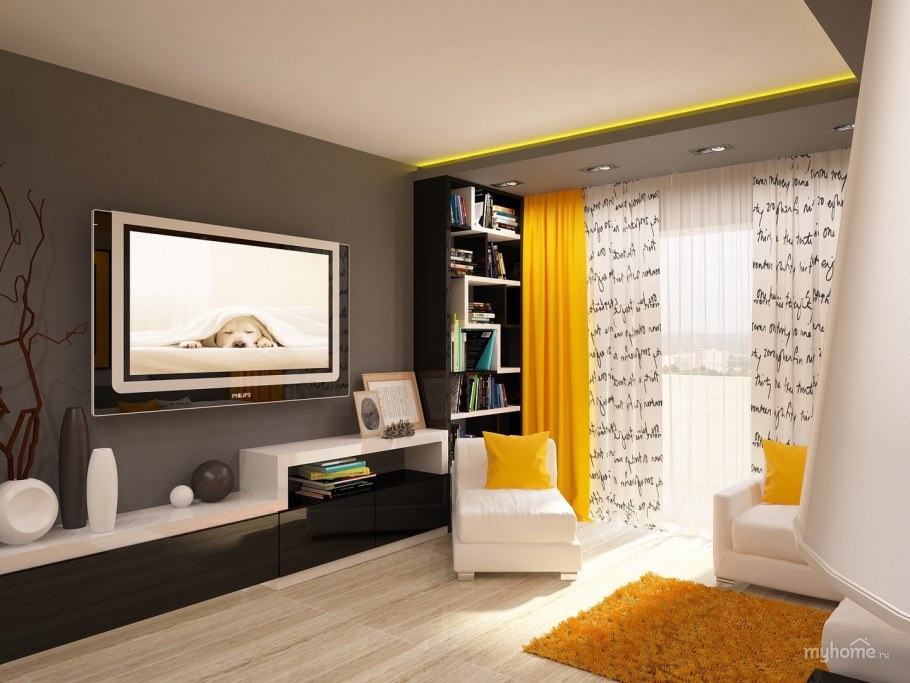 Интерьер маленького зала