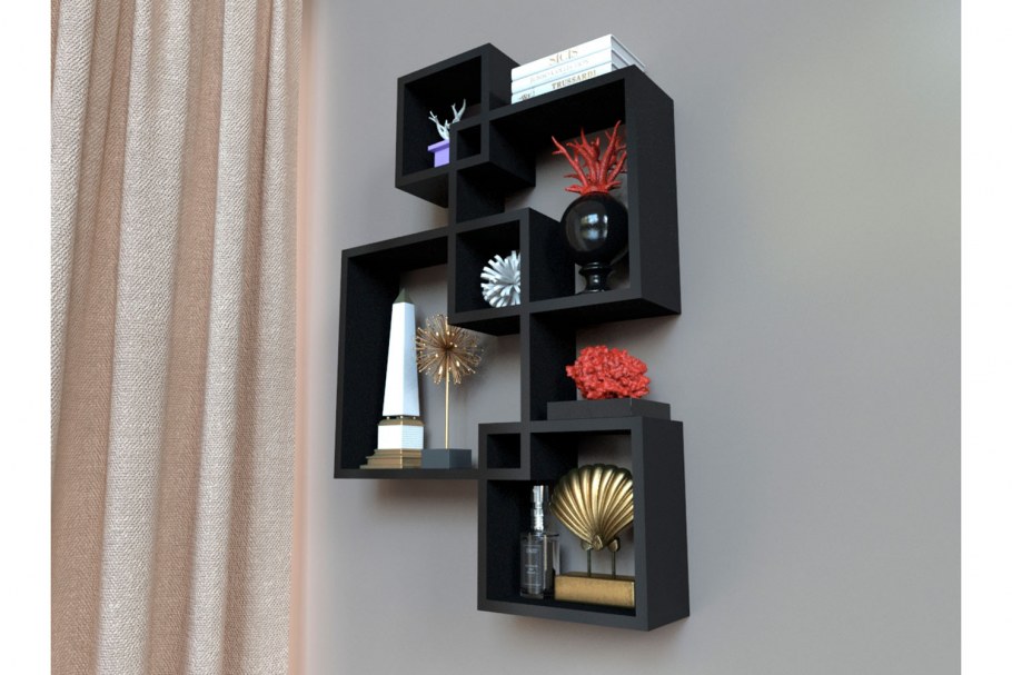 Полка комплект QWERTY Токио черный