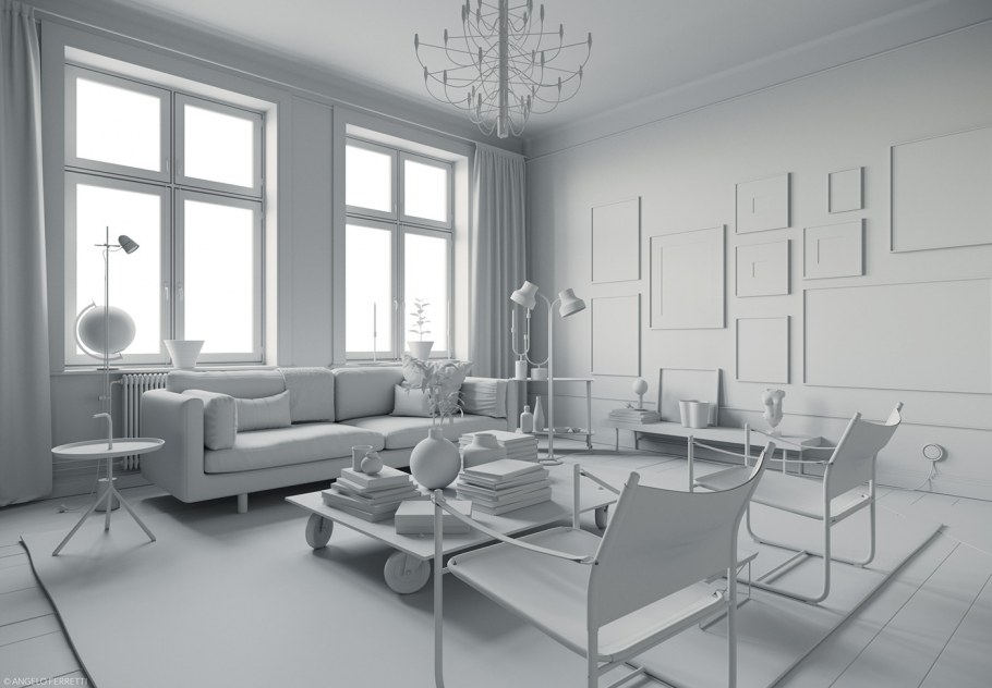 Angelo Ferretti Stockholm Interior Scene Maxon Cinema 4d Corona Renderer