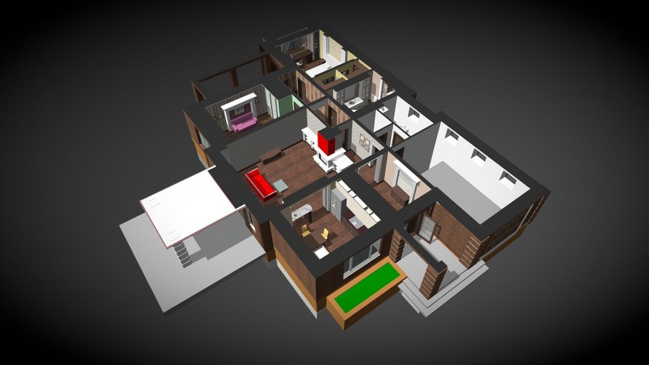 3ds Max проект квартиры