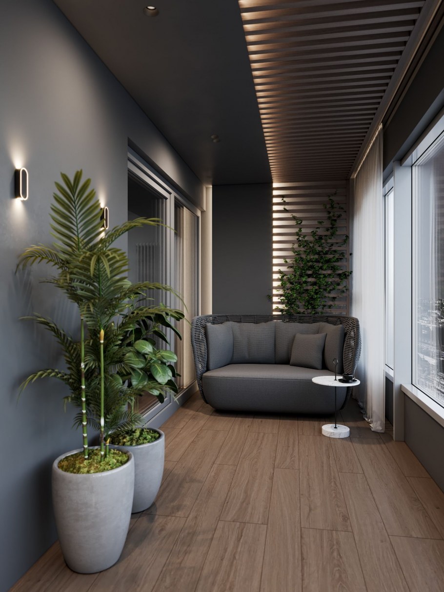 Лоджия в скандинавском стиле