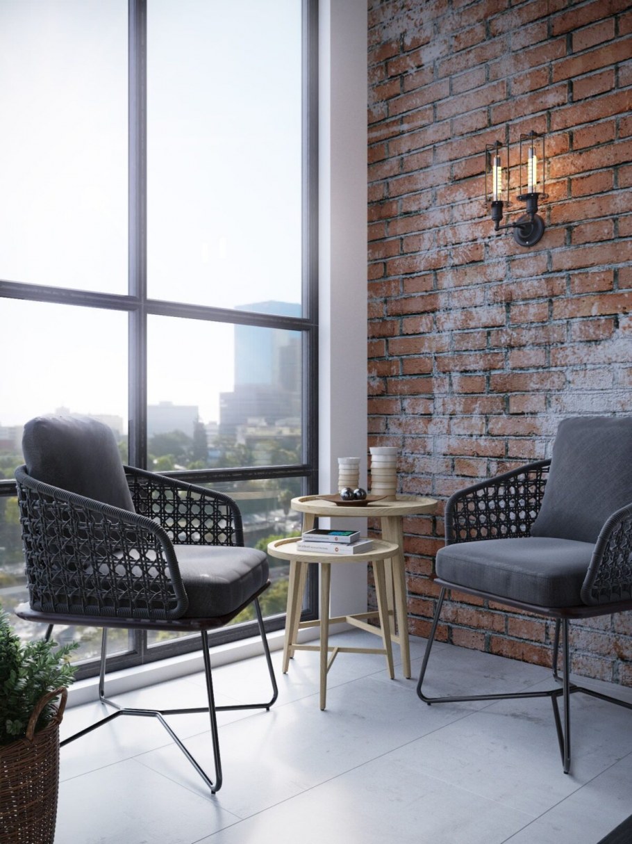 Лоджия в стиле лофт