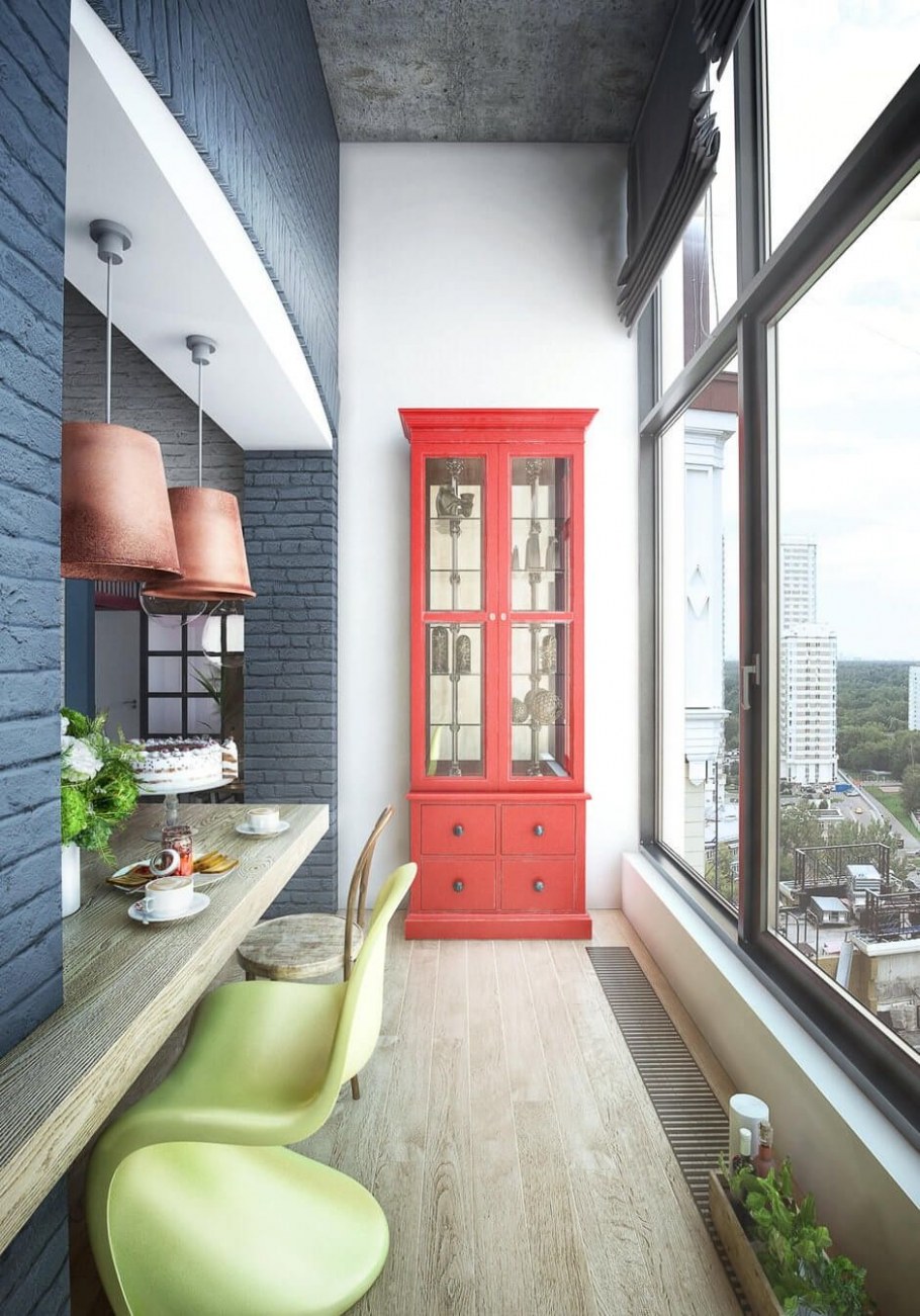 Балкон в стиле лофт