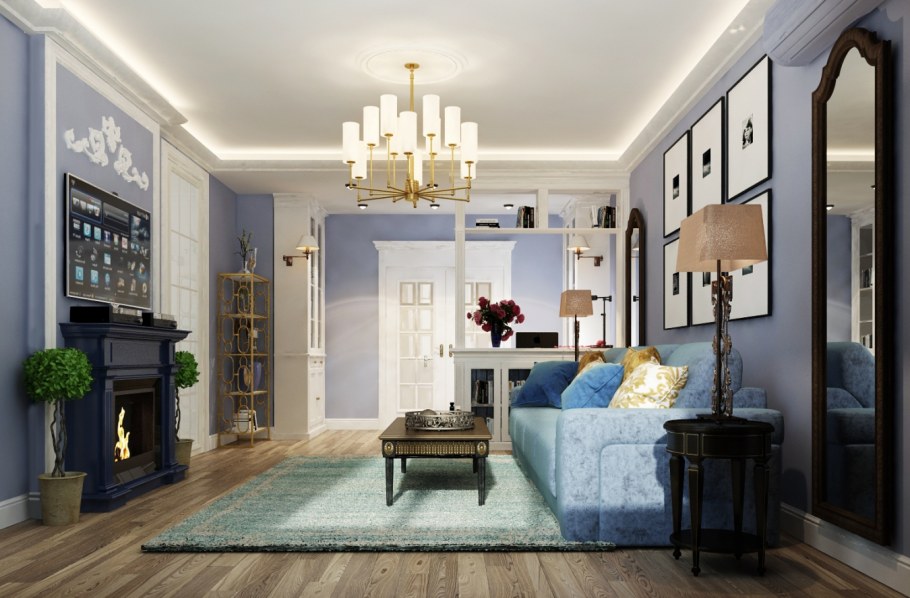 Елена Битулева дизайнер интерьера гостиная